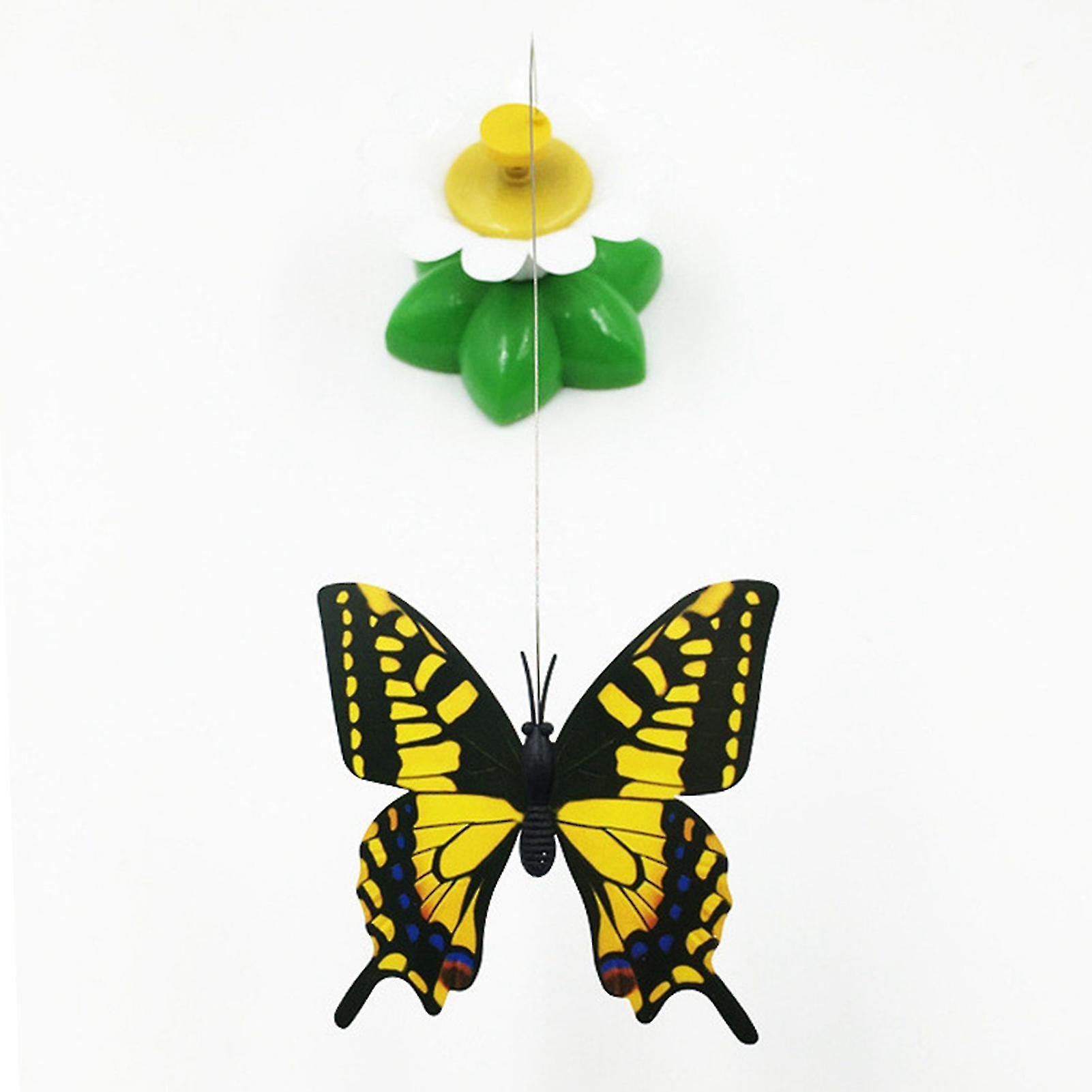 Cat Teaser Toy 360 Degree Rotating Butterfly Flower Shape Interactive Kitten Toy Cat Toy 
