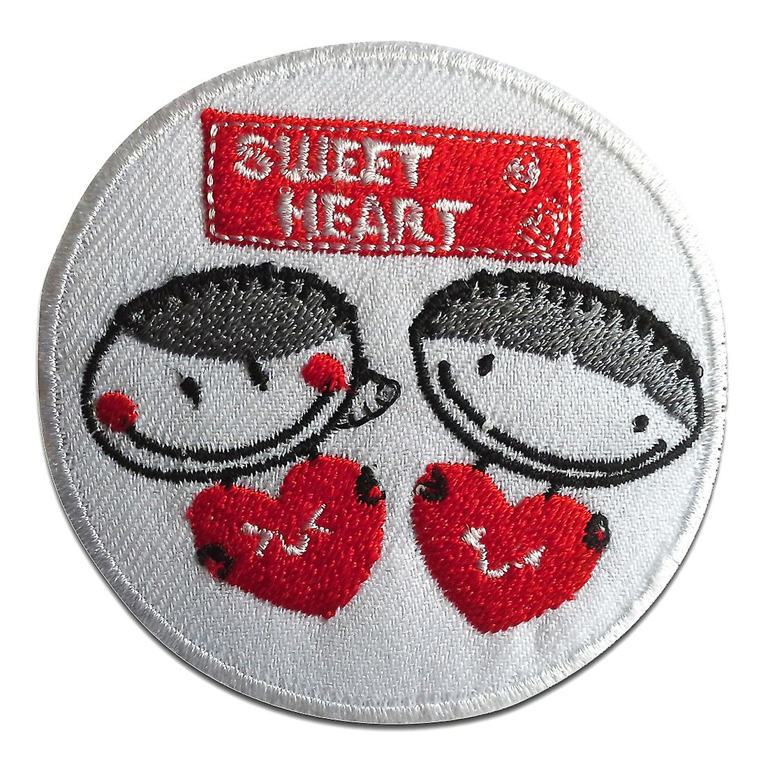 Patch Sweet Heart Heart Love White Ø7cm Patch Iron On Patch