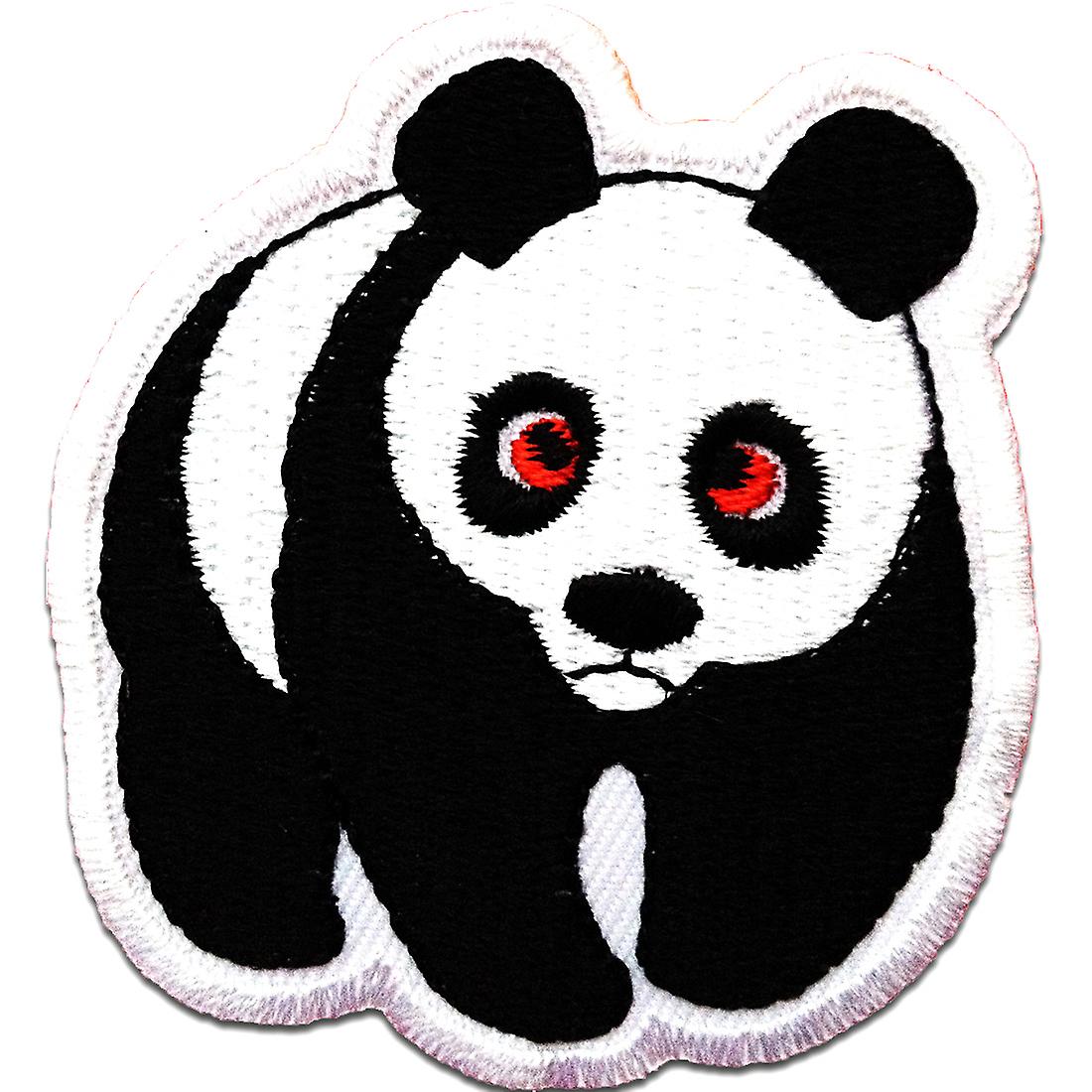 Patch / iron-on patch - Panda Animal - white - 5.5 x 6 cm - Appliques Patches