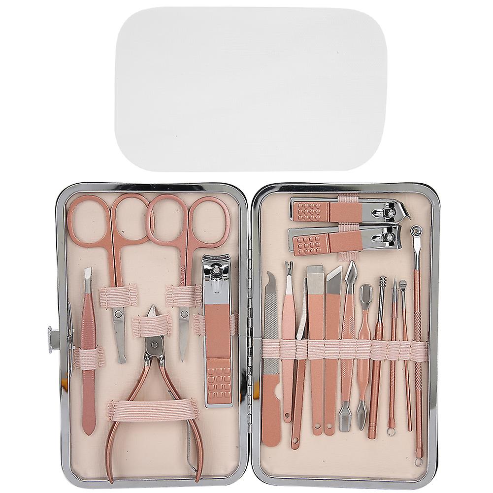 18 Pcs Stainless Steel Nail Clippers and Eyebrow Scissors Set, Pedicure and Manicure Knife