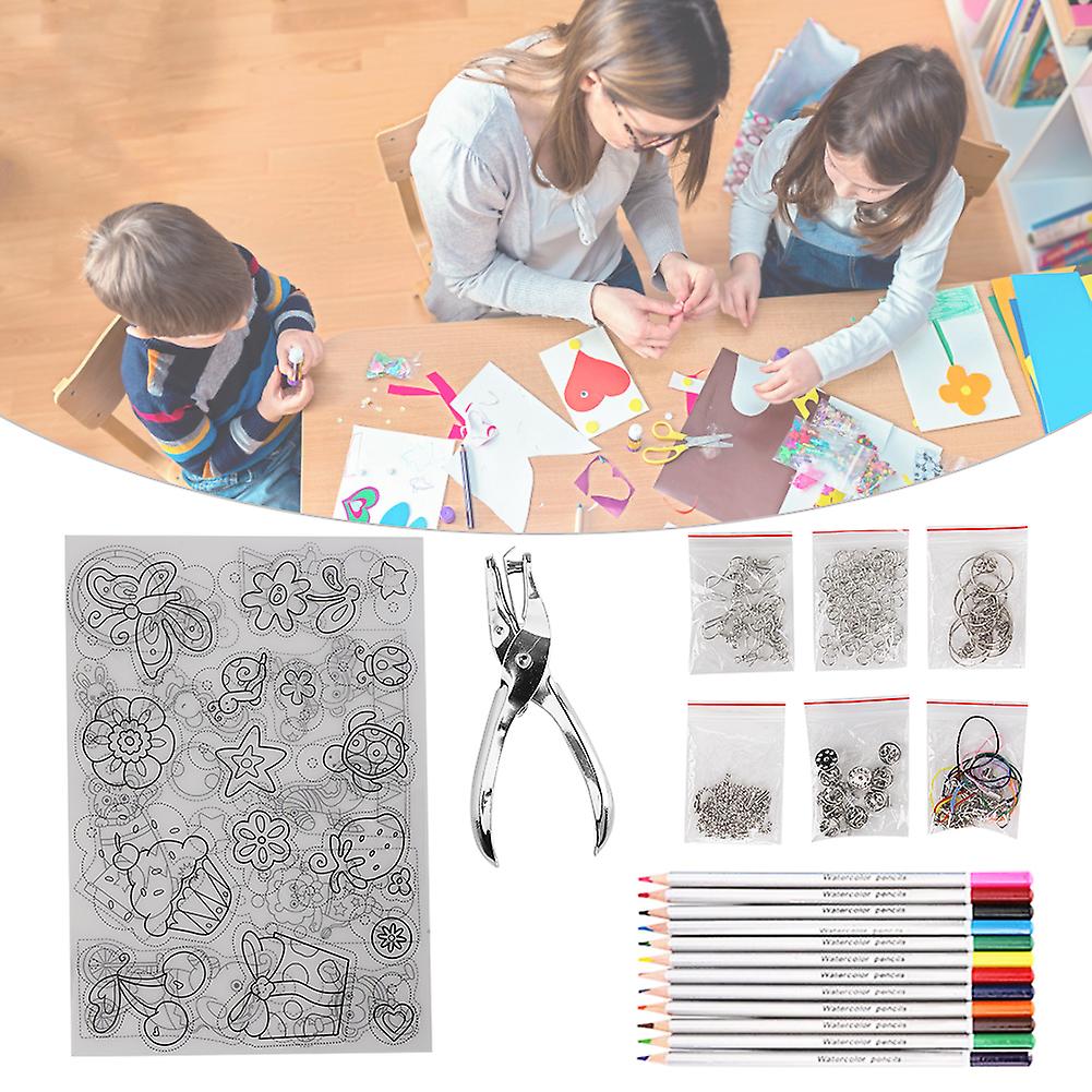 Shrink Film Set 2029-192# DIY Color Lead Plastic Sheets with 6mm Hole Puncher