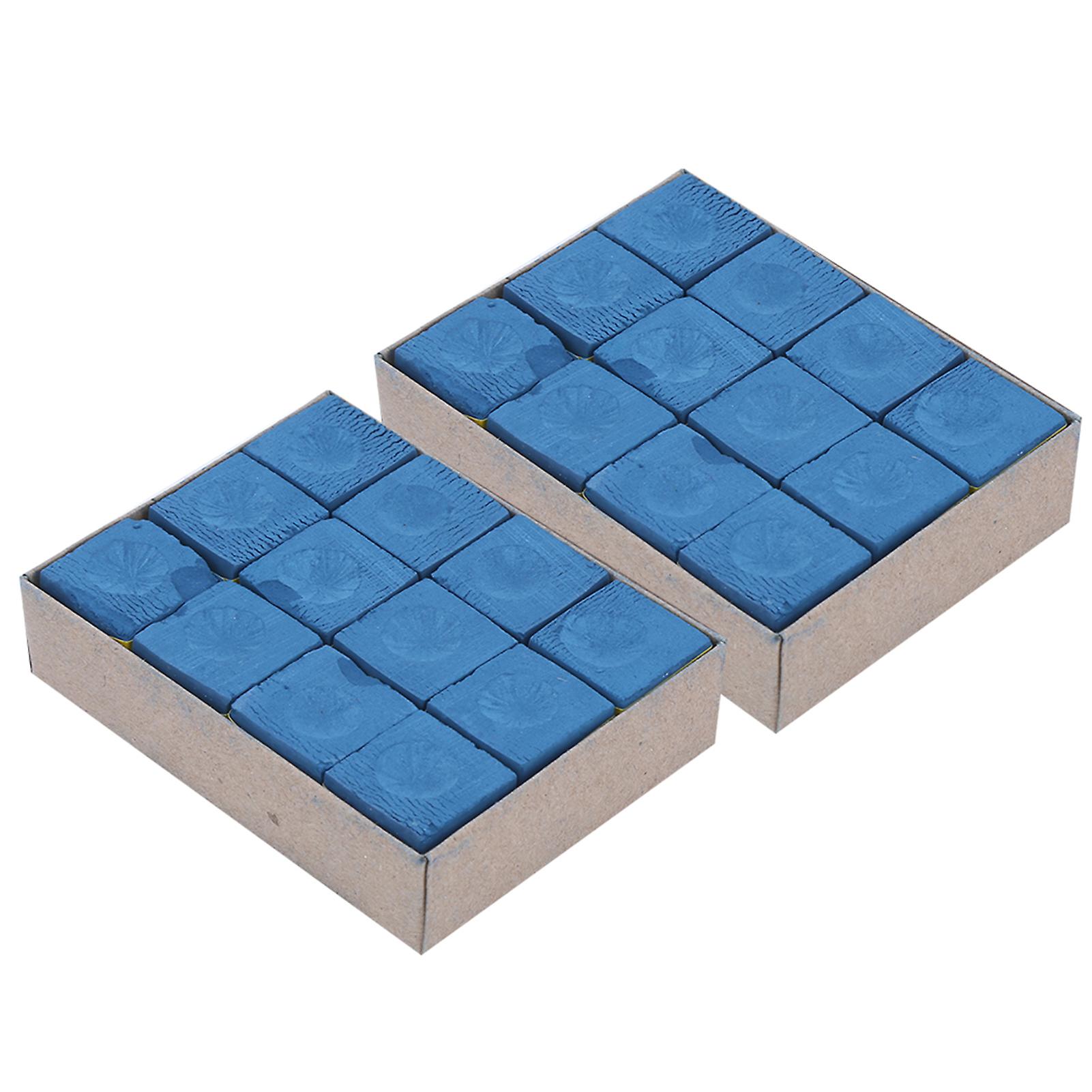 24pcs NoSlip Cue Tip Chalk Billiard Pool Cue Chalk Accessory Cue Stick Chalks(Blue )
