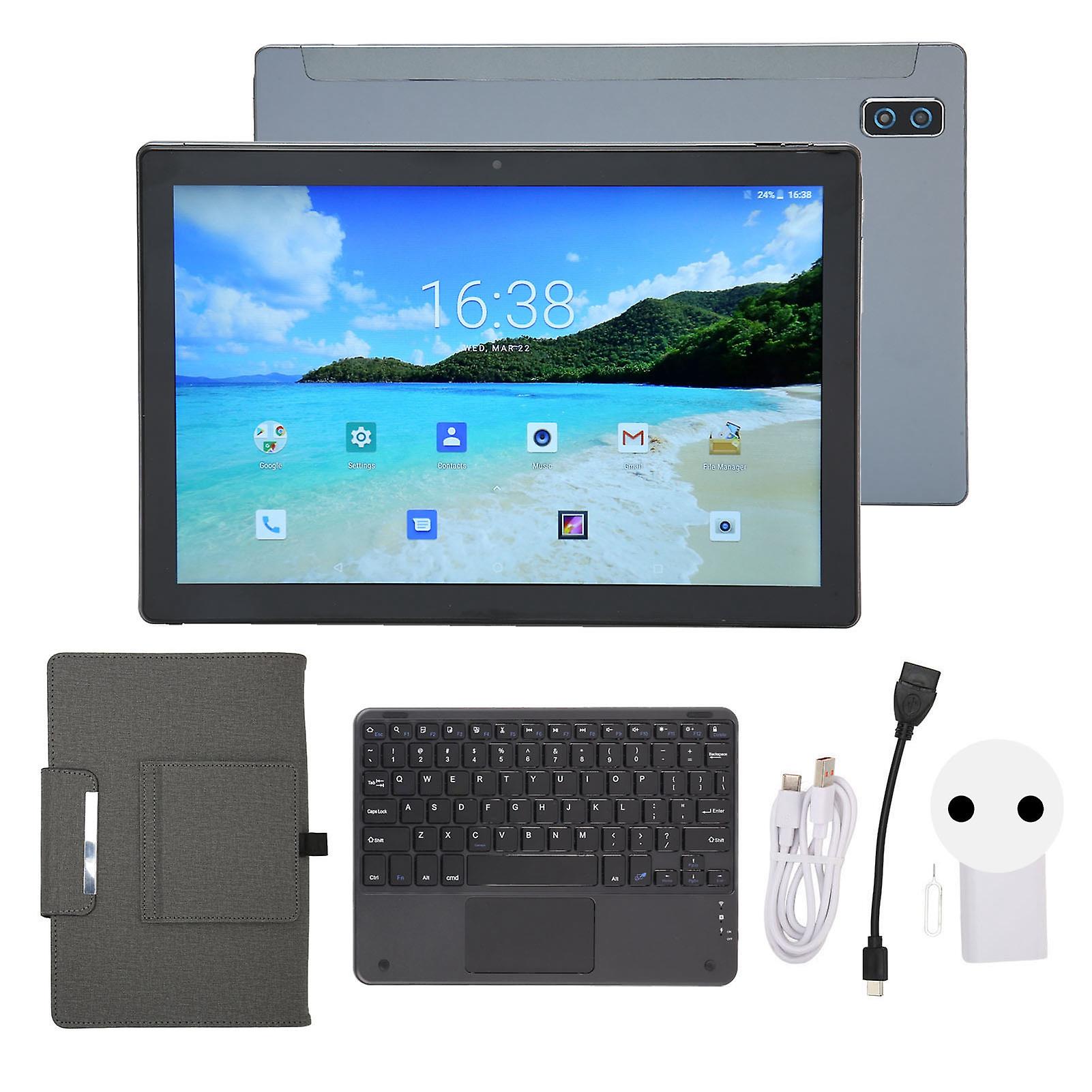 2 in 1 Tablet 10.1 Inch Android 12, 6GB RAM, 128GB ROM, 8 Core CPU, 4G Network, Keyboard