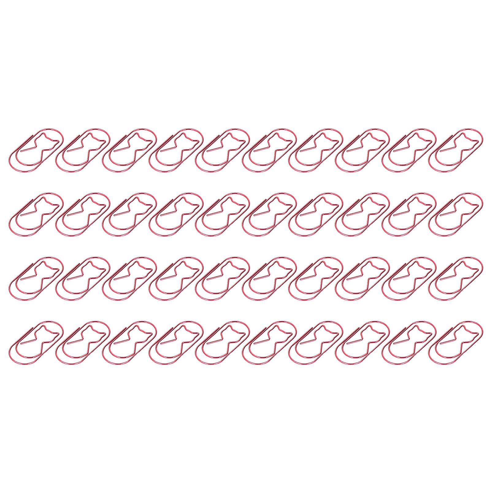 4 Box Cute Cat Paper Clip Fun Shaped Plated Surface Paper Clamp Bookmark Clips Wire Bookmark for File Classification Red 