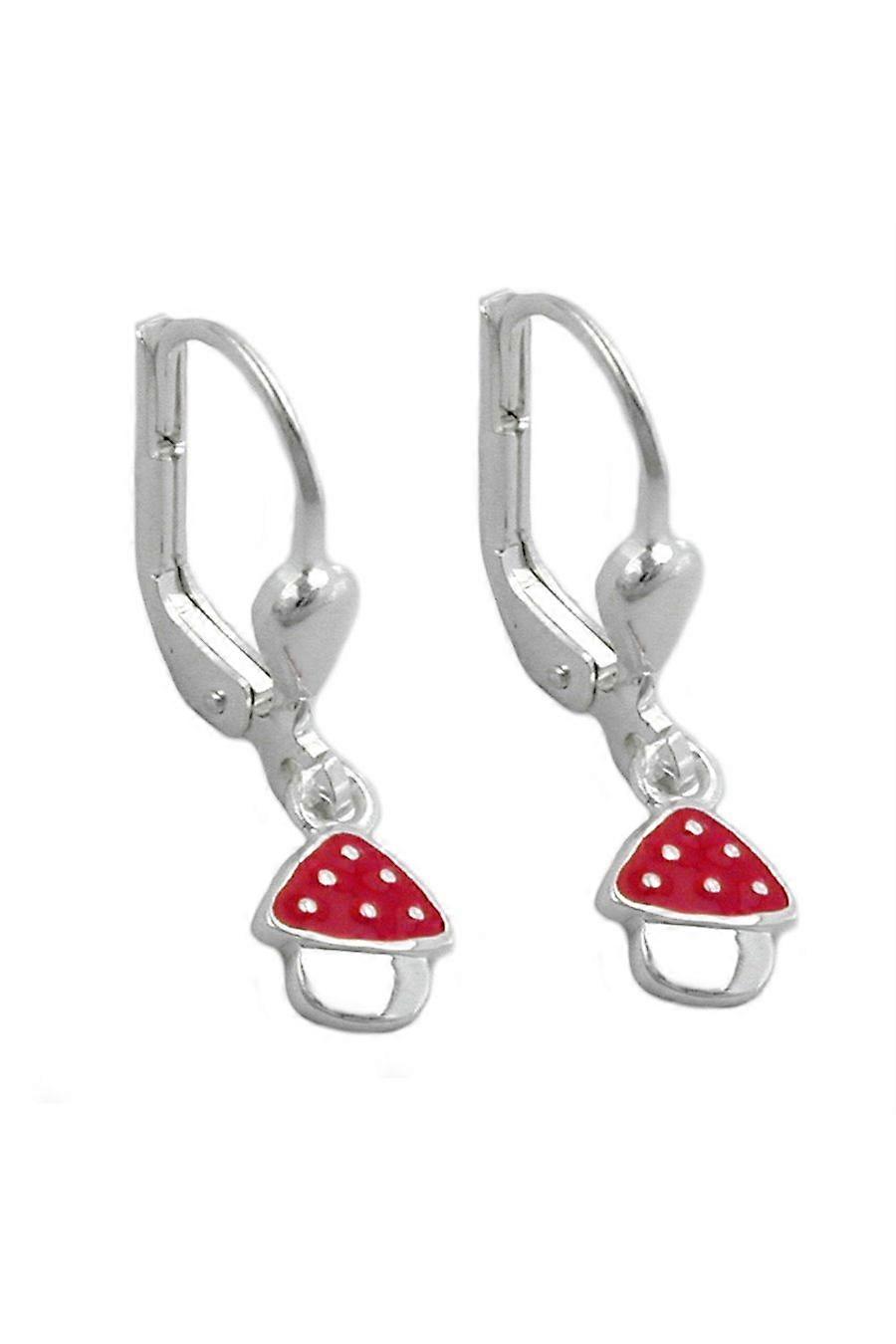 Earrings Leverback Red Silver 925 - Gl90685