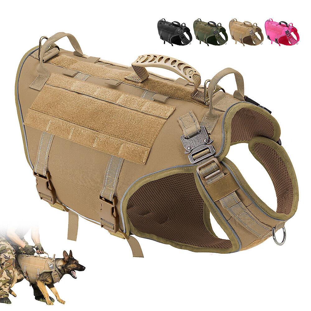 Tactical Dog Harness 1000d Nylon Handle Adjustable Training Waterproof Outdoor Pet Dog Harness Chest Strap
