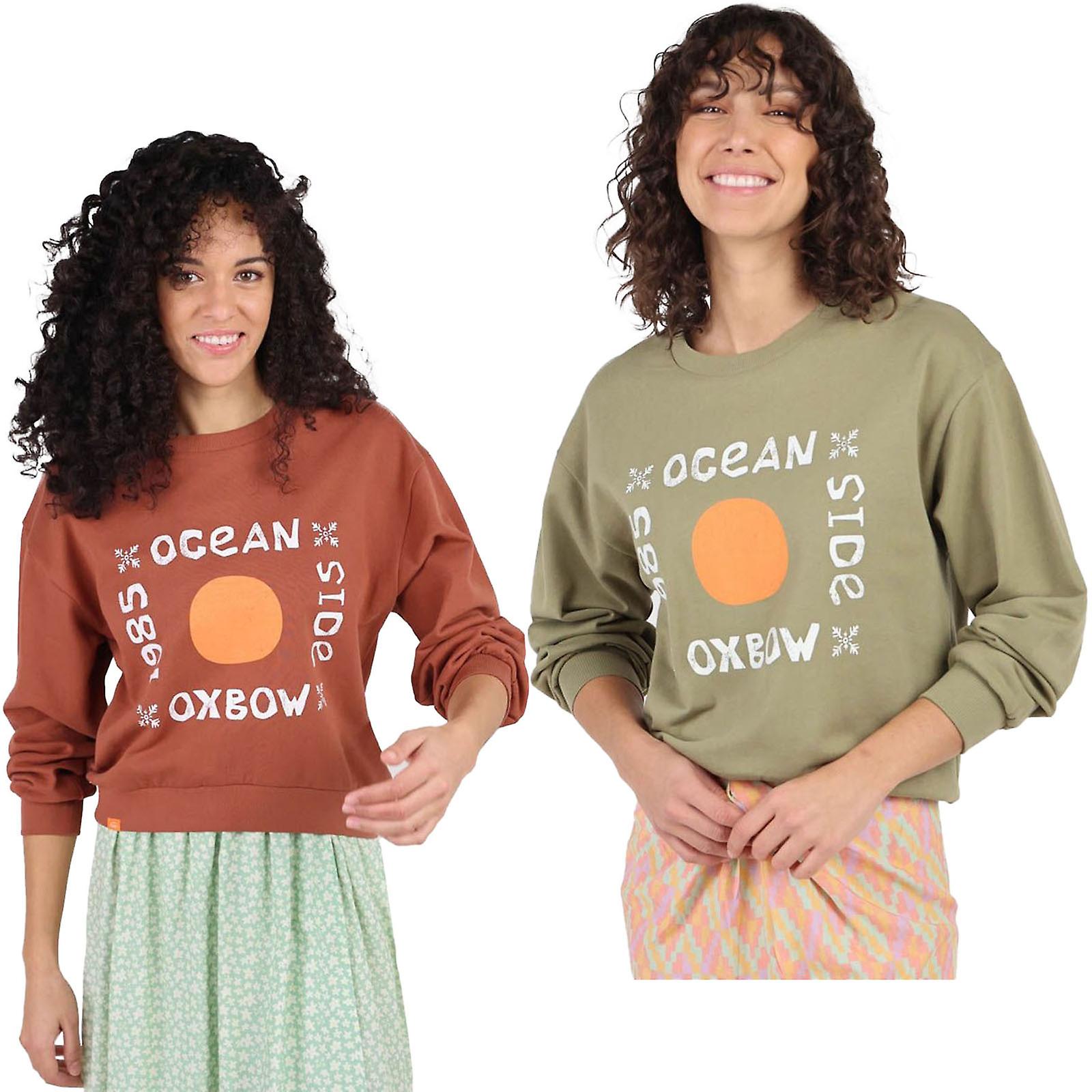 OXBOW Womens Sarda Crew Neck Printed Sweater Sweatshirt Jumper Top