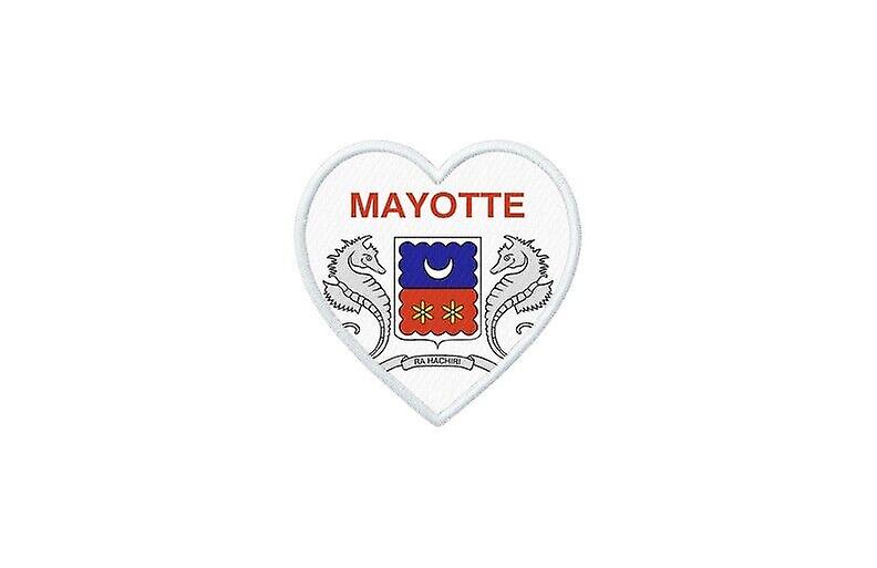 Patch badge ecusson prints thermocollant heart flag YT mayotte