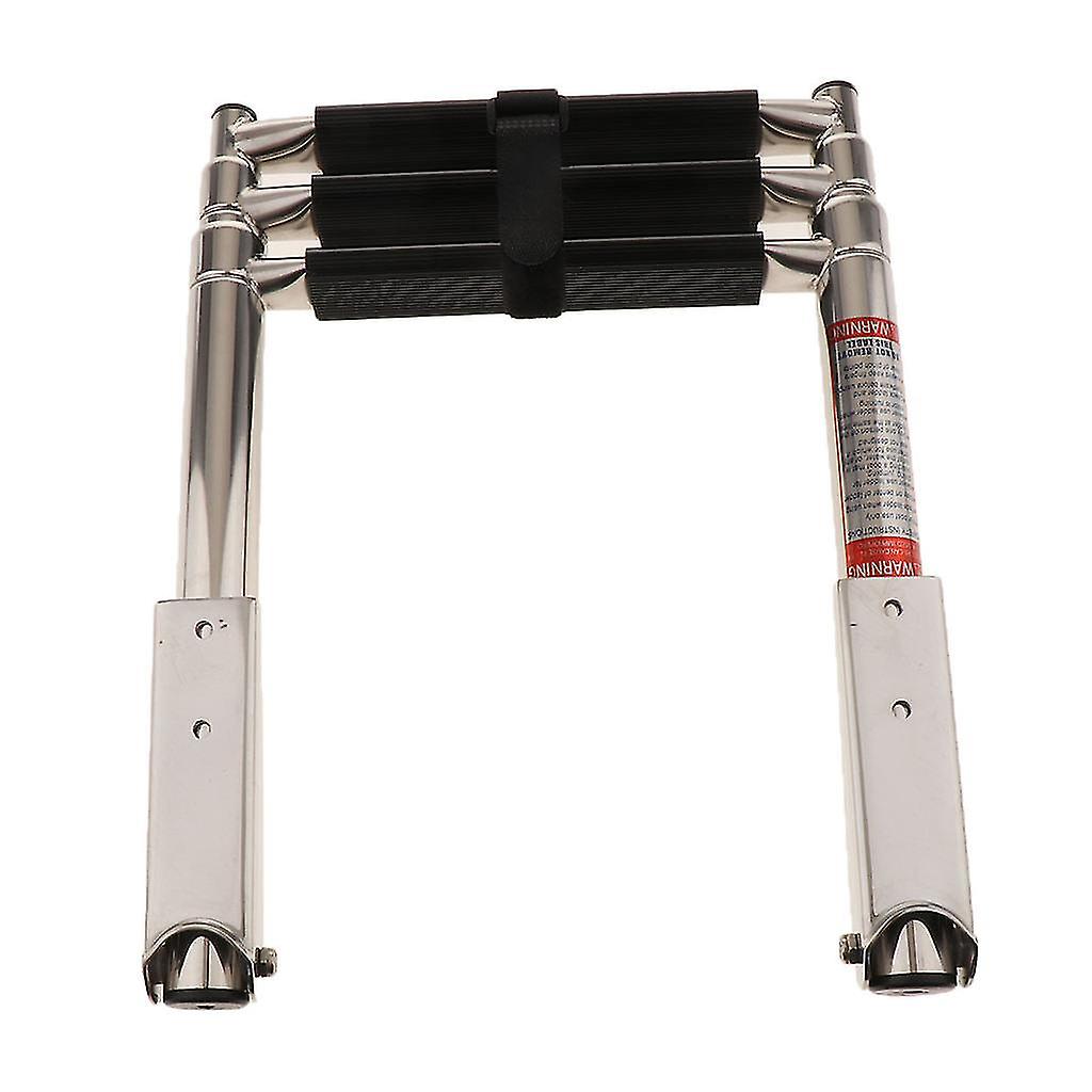 3-Step Stainless Steel Under Platform Slide Mount Boat Boarding Telescoping Ladder Compact And Efficient - Telescopic Design