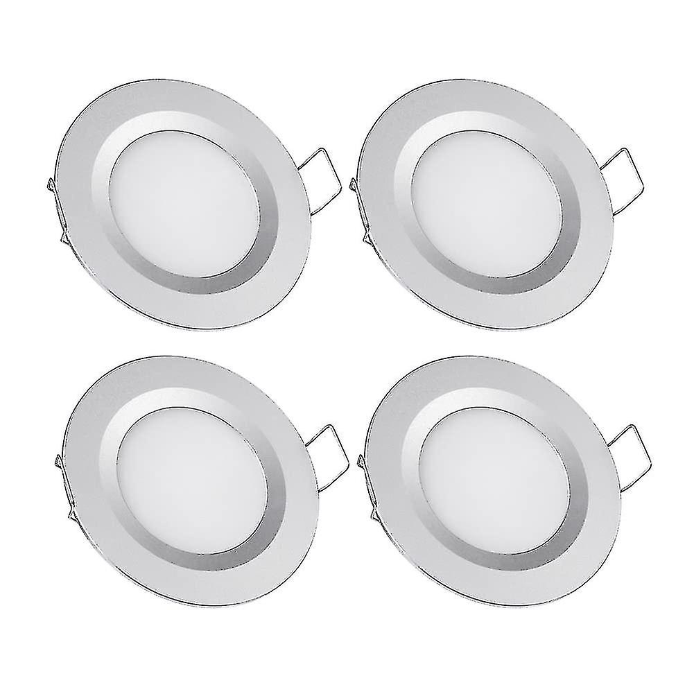 X LED 埋め込み型スポットライト 12V 穴径 58-65mm 3W 3200k 埋め込み型天井ライト モーターホーム ボート キャラバン バン ヨット用 温白色 (シルバー仕上げ)