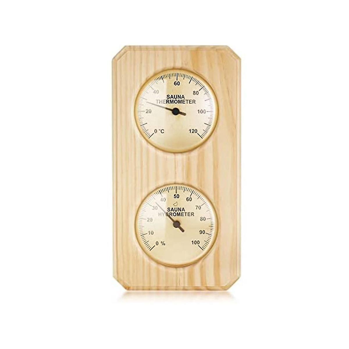 Wooden Sauna Thermometer and Hygrometer 2 in 1 Humidity Temperature Measurement for Home Family Hote