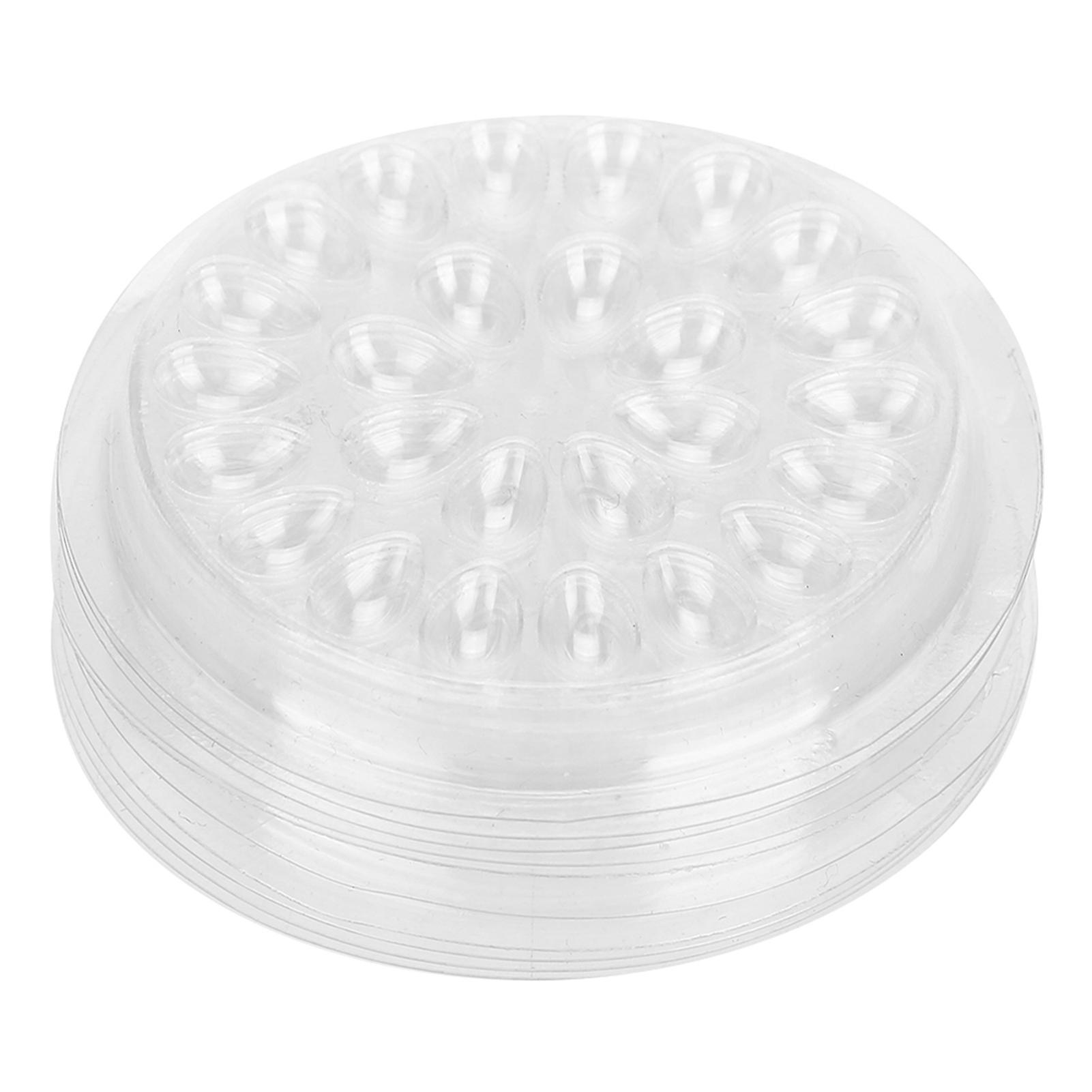 50pcs Disposable Eyelash Glue Holder Transparent Plastic Lash Extension Glue Stand Pad for Easy Application and Secure Hold