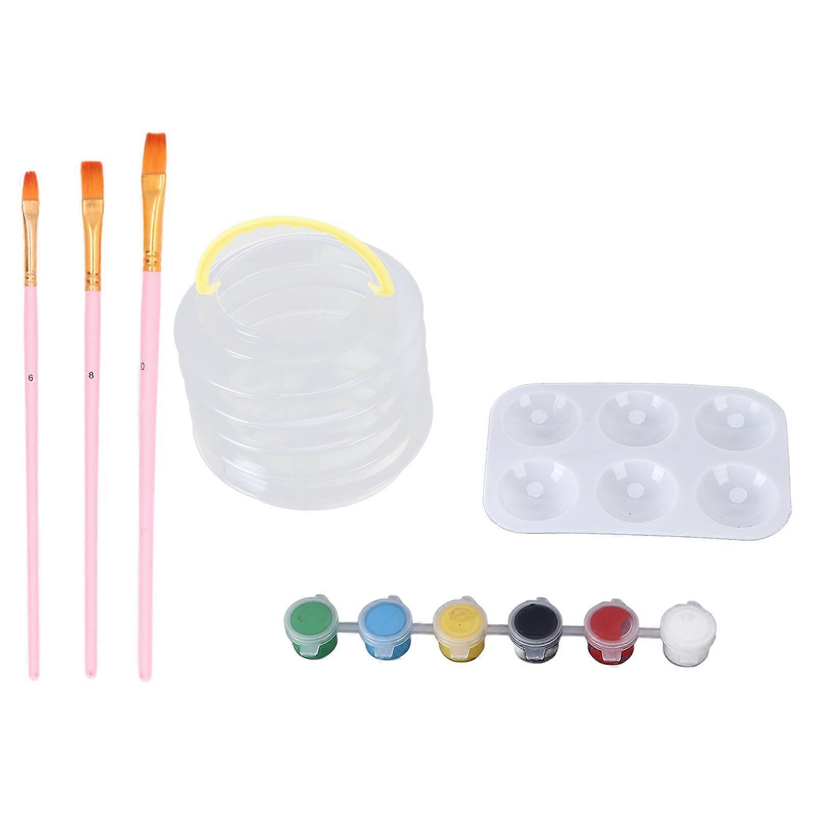 Acrylic Paint Set 6 Colors Easy To Use Complete Tools Macaron Painting Brush Set For Home Studio Art School