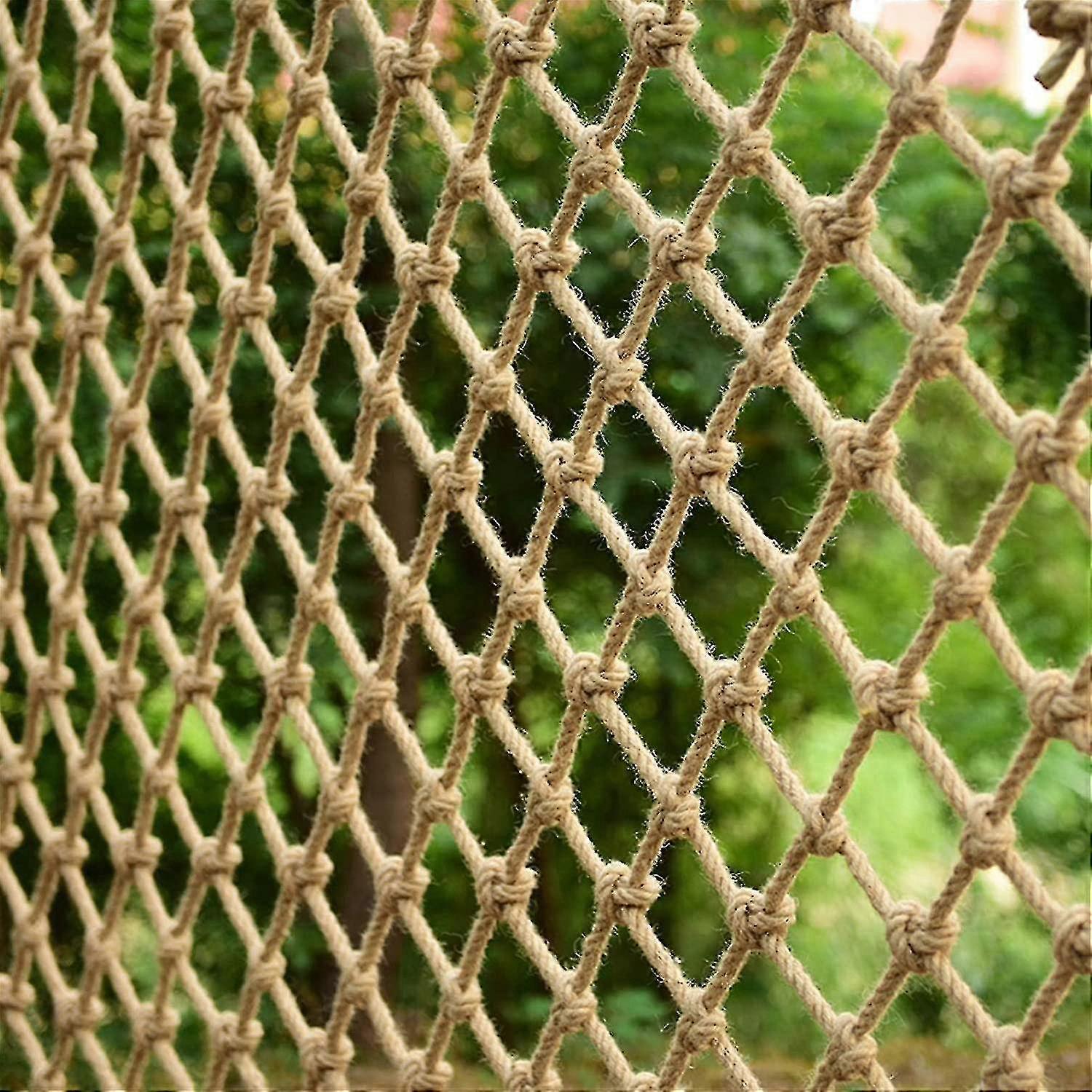 2023 Plant Fence Hemp Rope Netting Rope Net For Treehouse, Balcony Railing Protection Net1*2m New TA