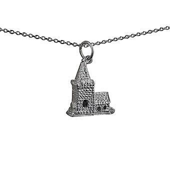 Silver 19x15mm moveable Charm a Church inside a tiny Bride...