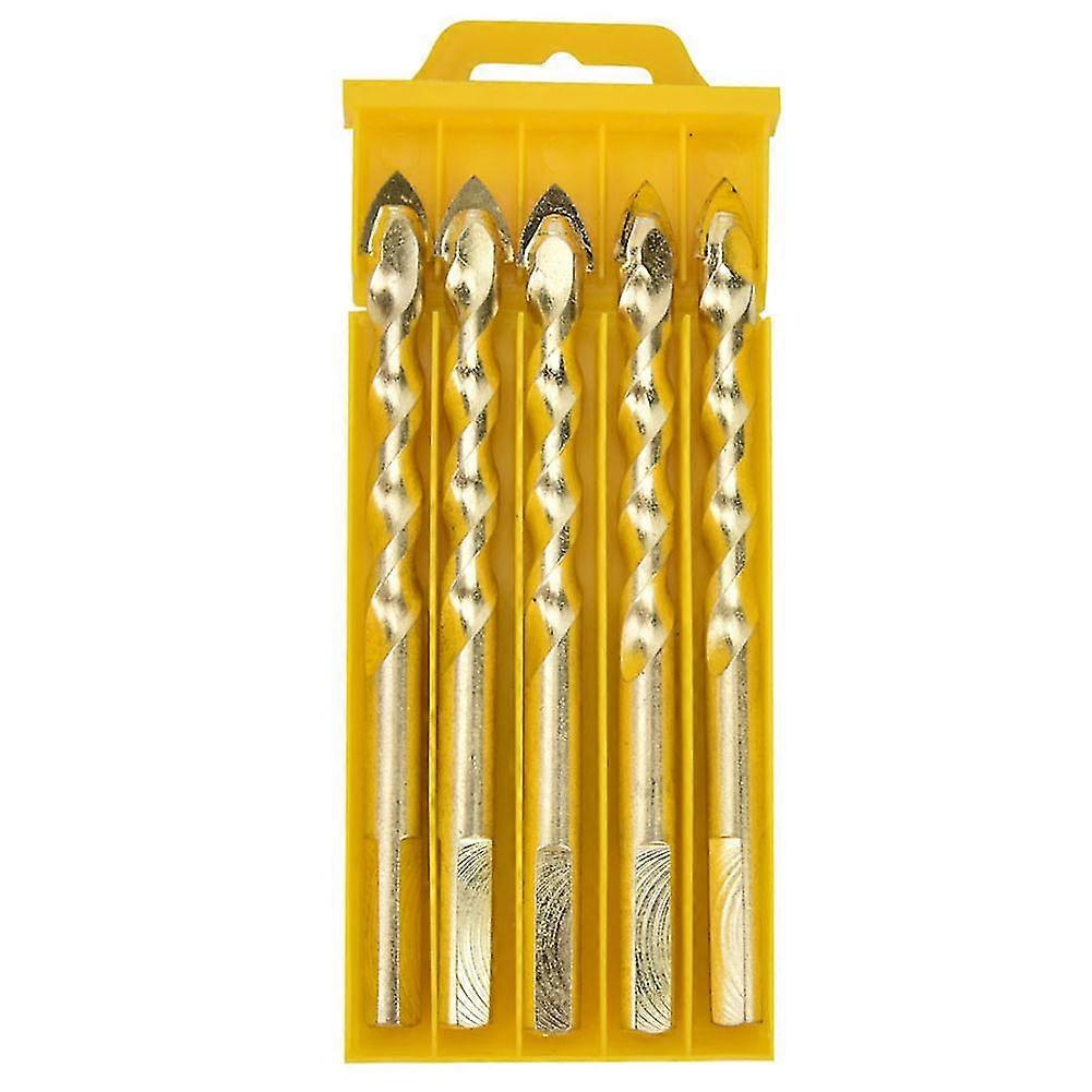 Triangular Twisted Drill Bits Carbide Slotted Drill Bit For Ceramic Tiles Glass (10mm 5pcs)