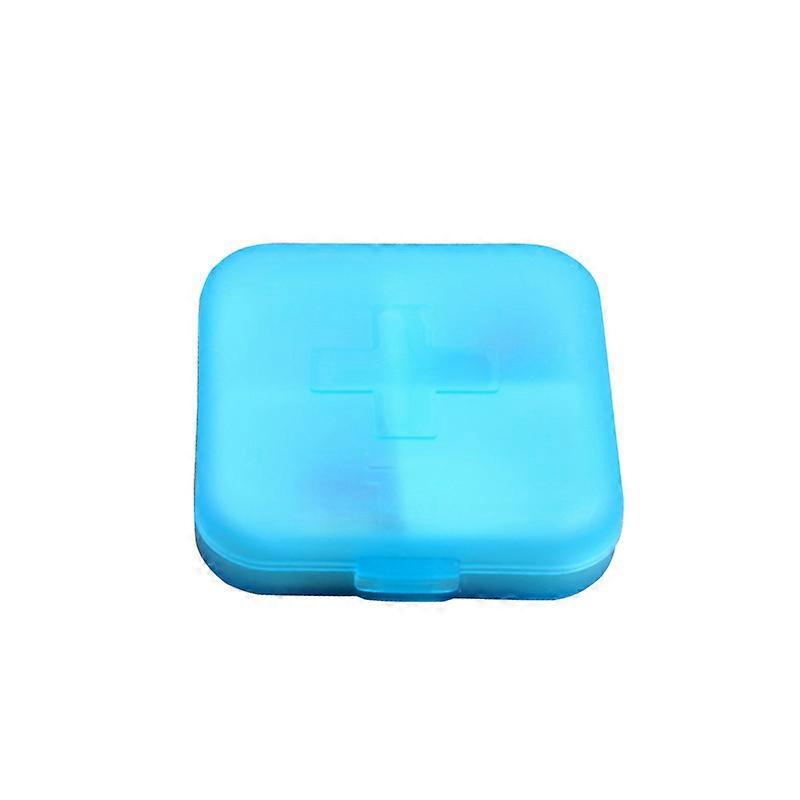 3 pieces portable medicine box, storage box with 4 compartments, blue