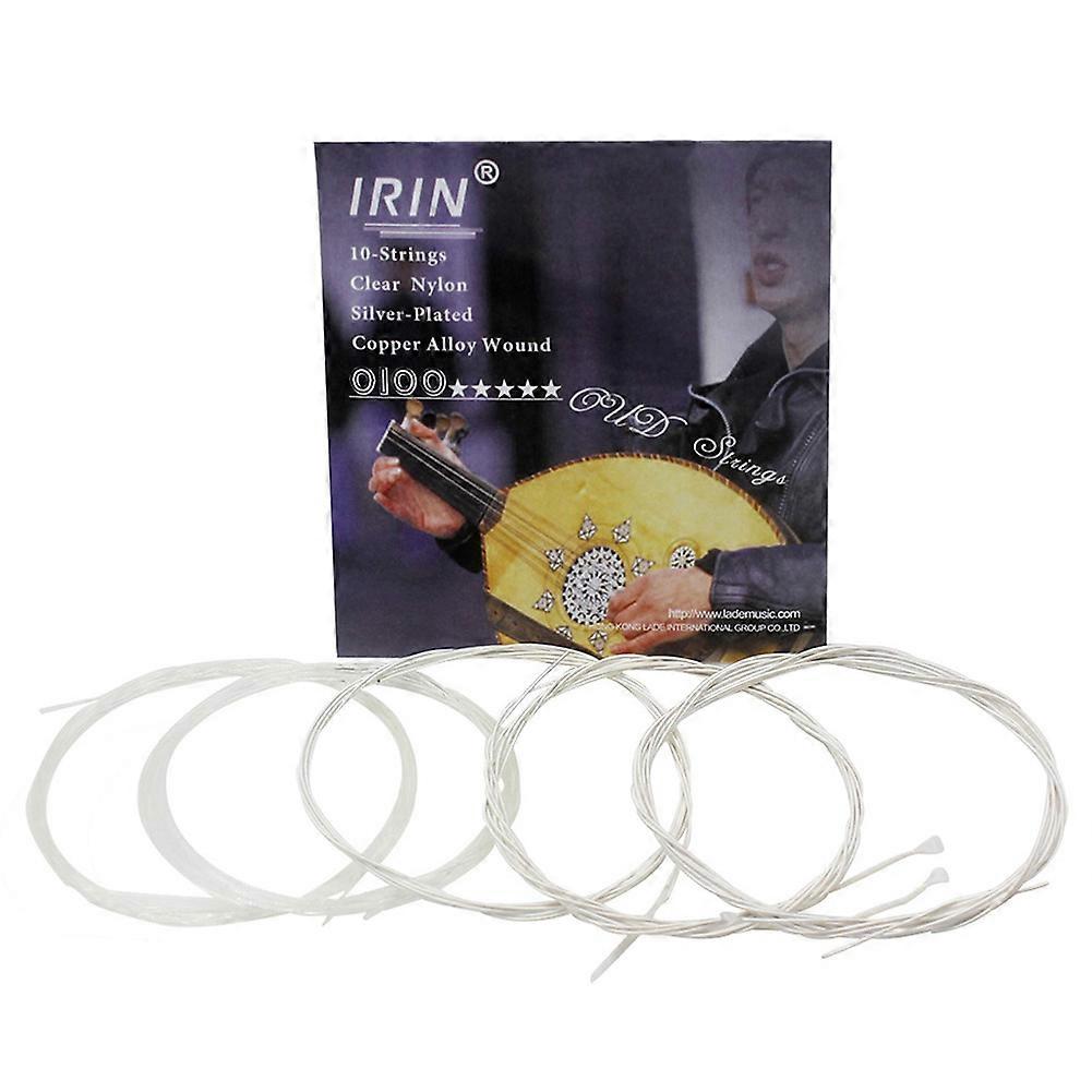Clear Nylon Silver Plated Copper Alloy Oud Strings Set Replacement Accessory (10 strings)