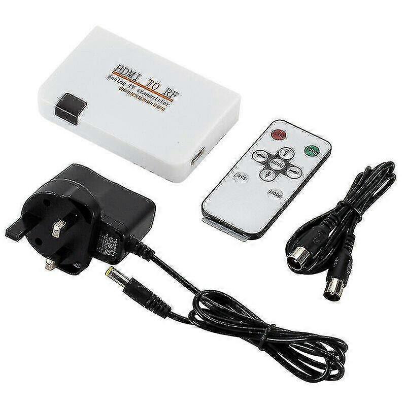 משדר תיבת מתאם קואקסיאלי HDMI ל- RF W / ממיר שלט רחוק