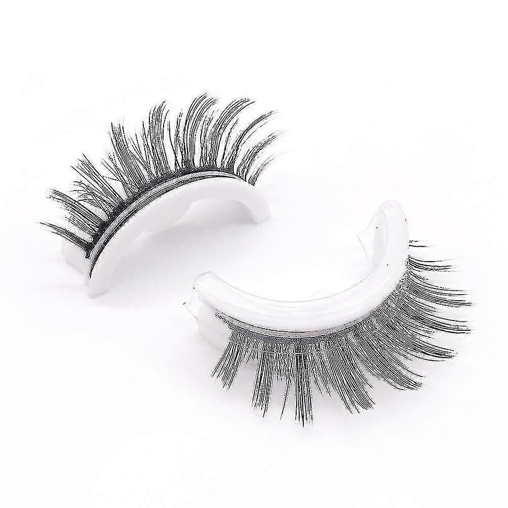 1 Pair Reusable Self-adhesive Artificial Natural False Eyelashes Glue-free