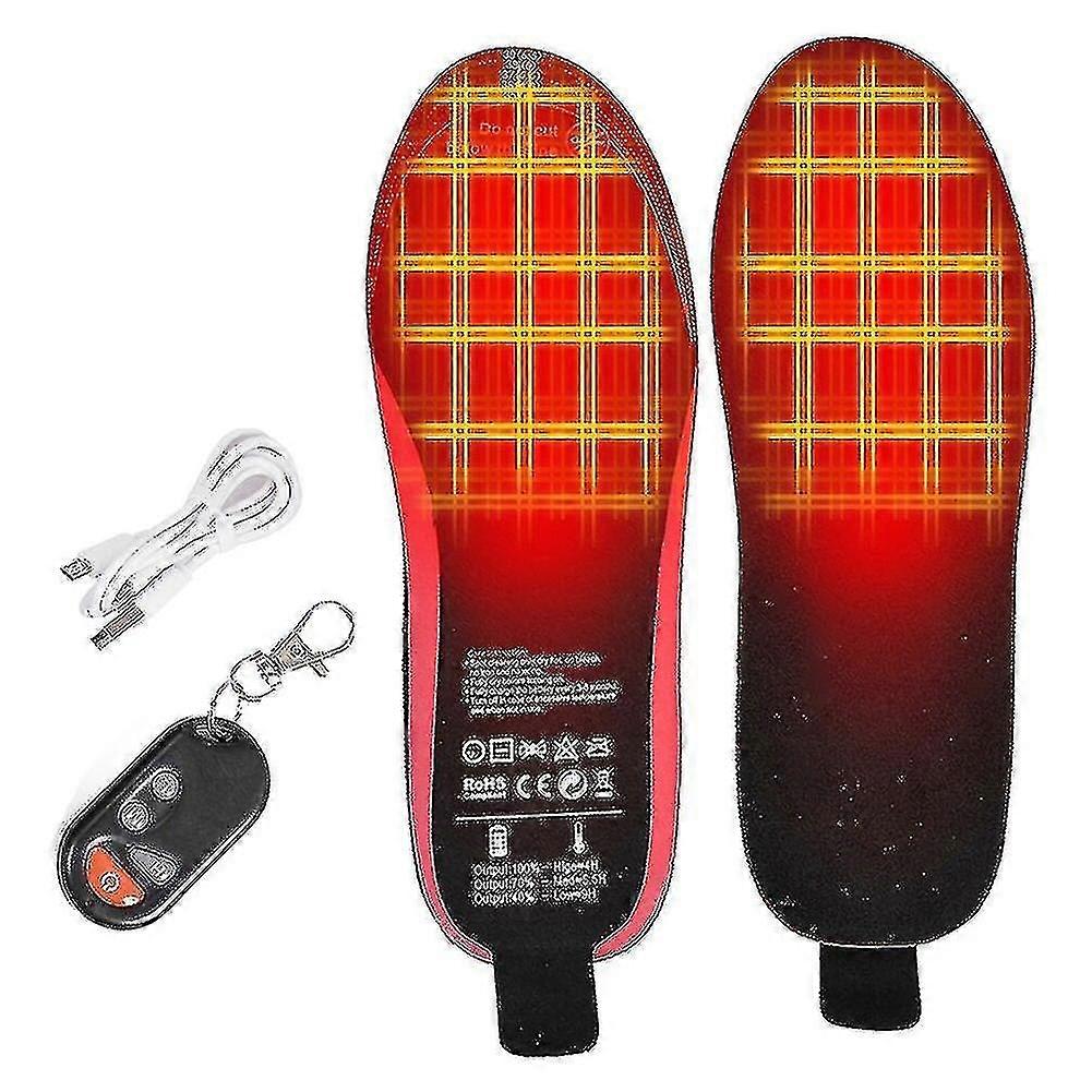 1 Pair Heated Insole With Remote Control Foot Warmer For Hunting