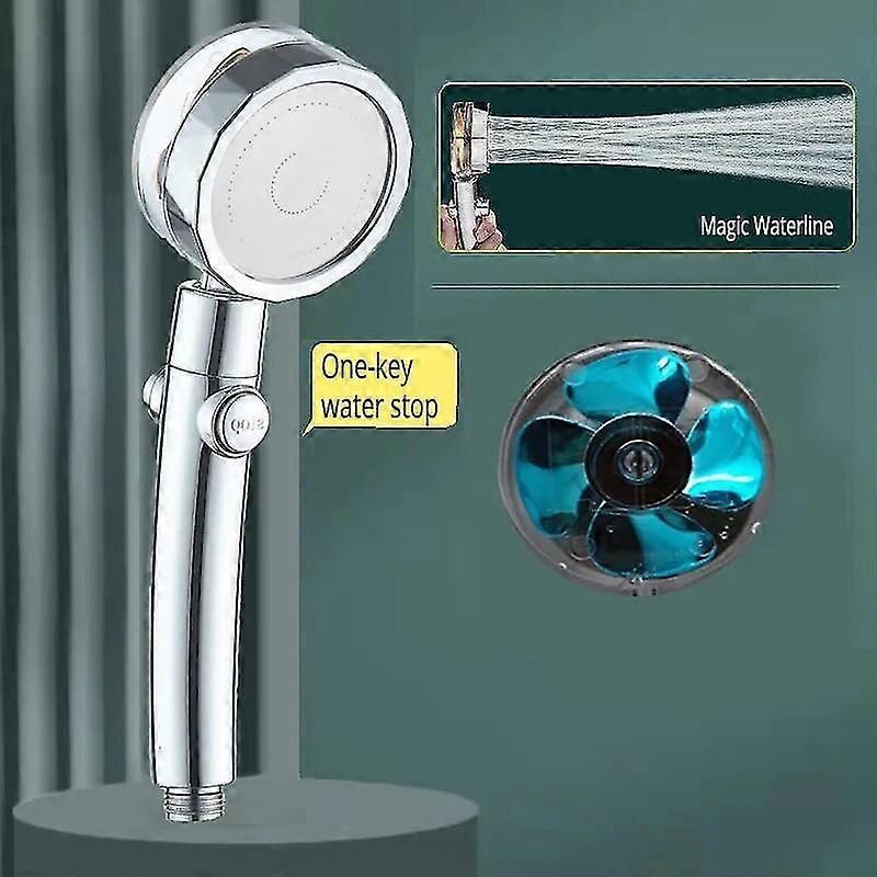 High qualityRainfall Turbo Fan Shower Head 360 Rotating High Pressure Water Saving Handheld Shower Turbocharged Spray Nozzle Bath Accessory