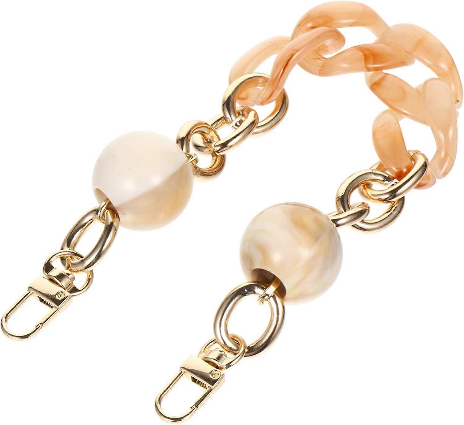 שקית שרשרת שרף אקרילי DIY עם שרשרת קצרה ניידת (צהוב)