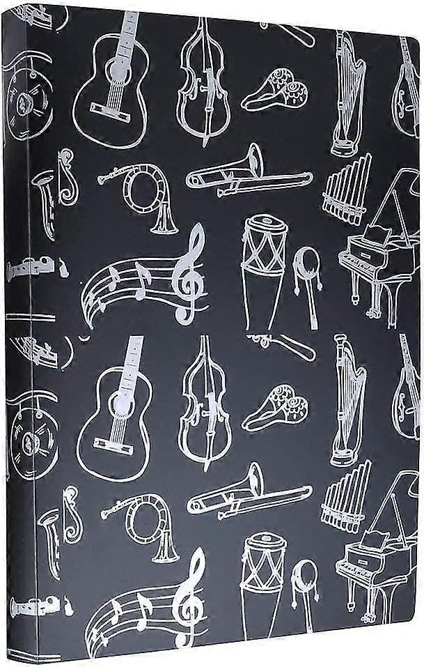 New,suitable Music Folder  A4  Size Sheet Music Folder Paper Documents Music Themes 40 Pocket Storage Folder