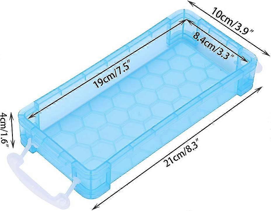 Pieces Stackable Pencil Box Crayon Storage Case (pink + Green + Blue)