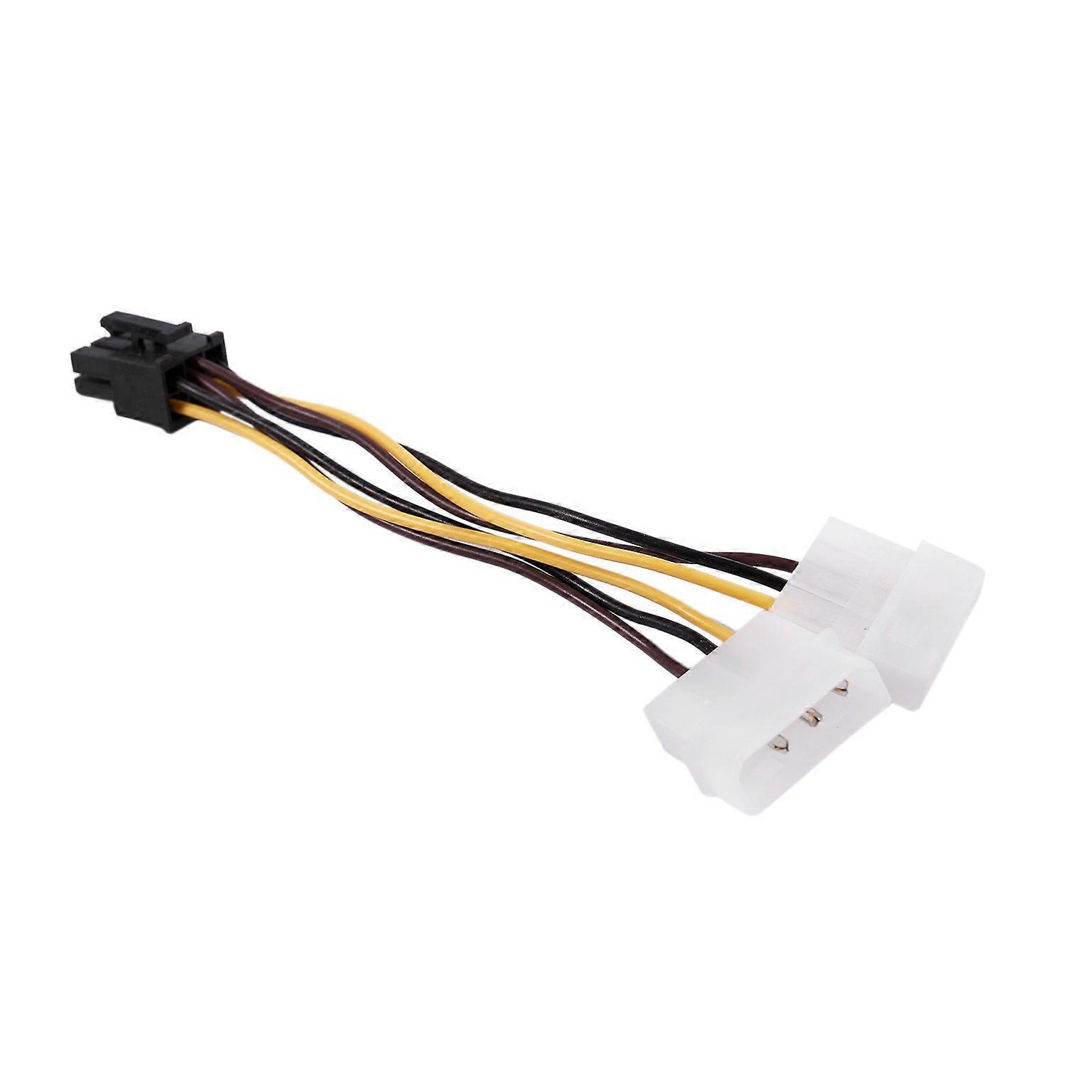 A Dual 4-Pin Molex IDE to 6 Pin PCI-E Graphic Card Connector Cable Adapter