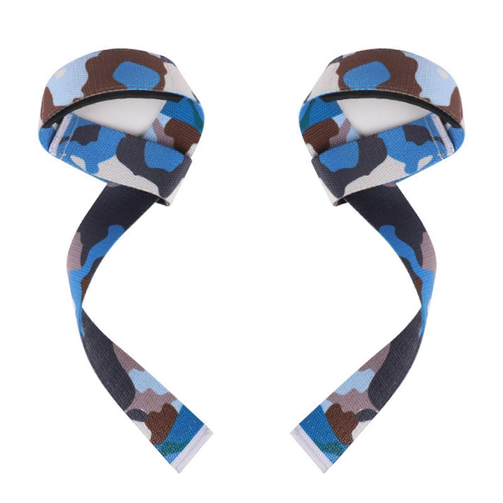 1 Pair Camouflage Lifting Wrist Strap Men Women Anti-Slip Weightlifting Grip Band Bodybuilding Powerlifting Strength Training Pull-up Barbell Deadlift