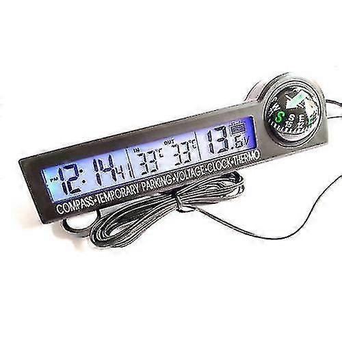 Digital Clock Display Indoor Outdoor Compass Car Thermometer Alert Car/truck/rv FT