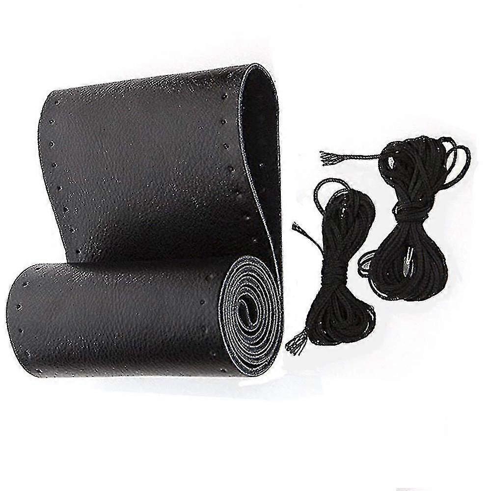 عجلة القيادة سيارة عالمية تغطي غرزة جلدية حقيقية على التفاف