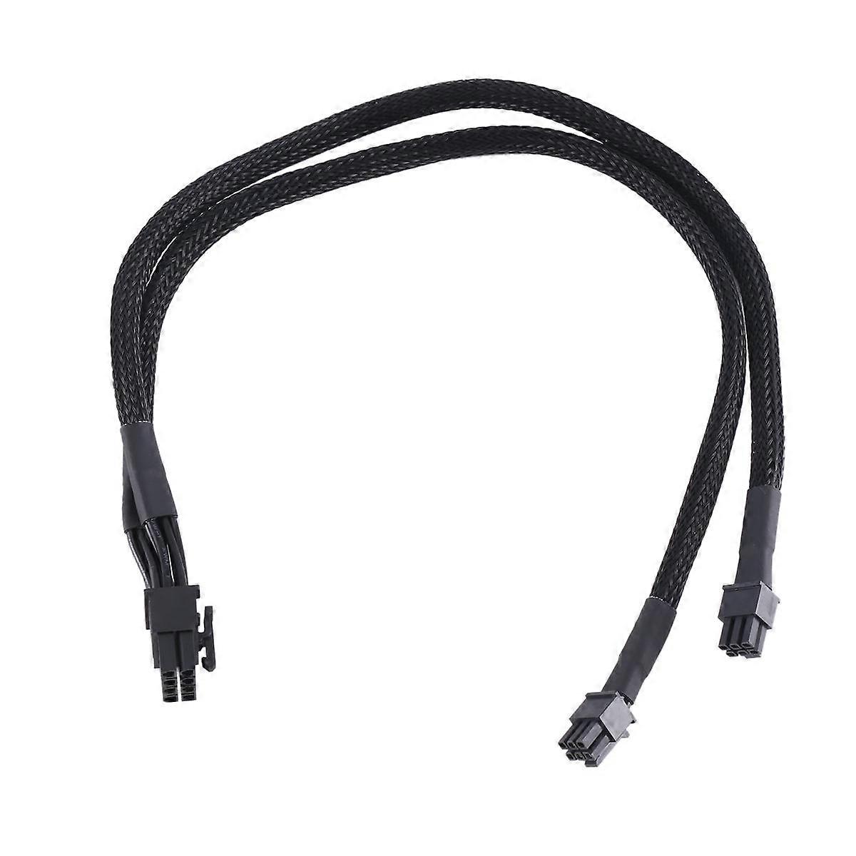 Dual Mini 6 Pin to 8 Pin PCI Express Video Card Power Adapter Sleeved Cable for Pro Tower/Power G5