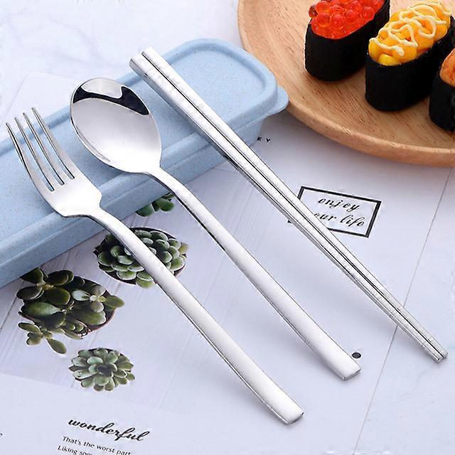 4PCS/Set 18/8 Stainless Steel Chopsticks Spoon Fork Set