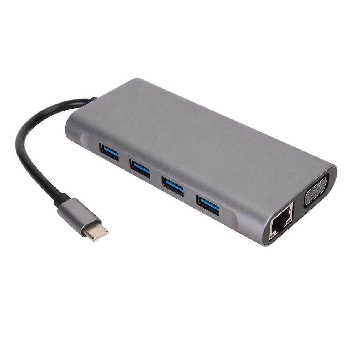USB C Hub Adapter with 4K HD,VGA,USB 3.0,100mbps RJ45 Ethernet,87W PD for Mini, Pro, Pro