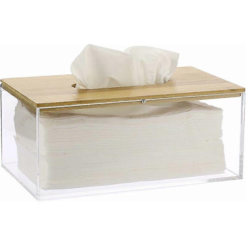Rectangular Tissue Box Cover - Transparent Decorative Tissue Box Holder, 21.5*13*9.5cm