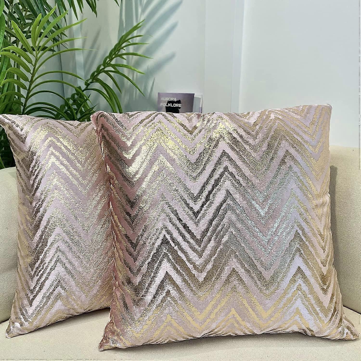 2 Pieces Cushion Covers Pillow Cases,45x45cm,Pink