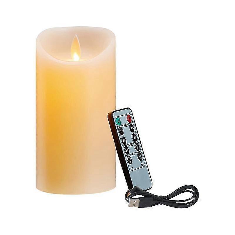 LED Candles, Flickering Flameless Candles, Rechargeable Candle, Real Wax Candles with Remote Control,10cm