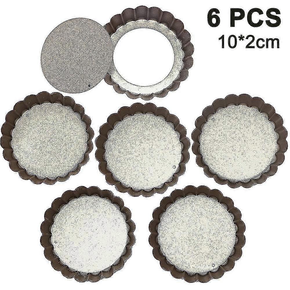 Tart Pans , 6pcs Removable Bottom Pie Pan Non Stick Tart Pan