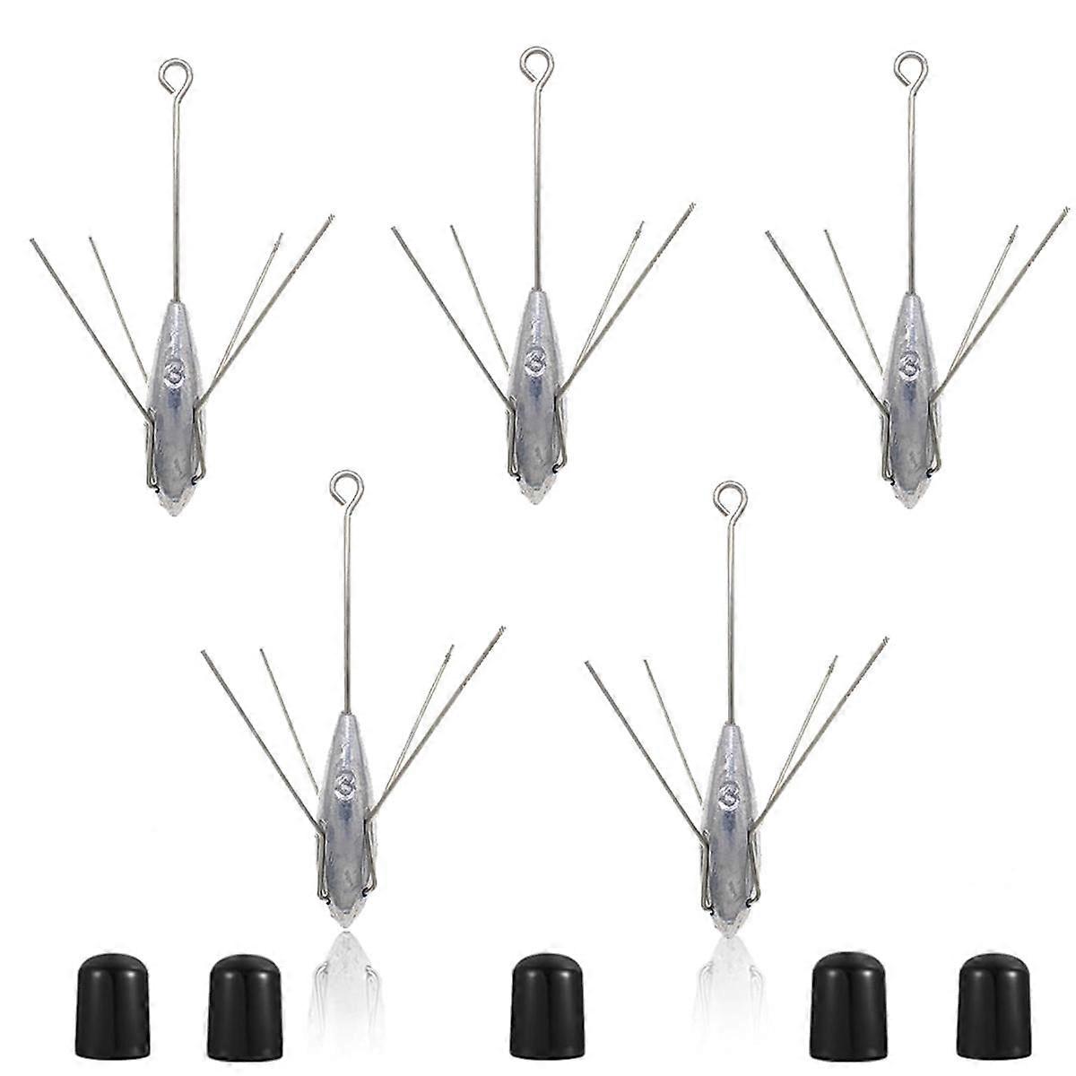 5 Pcs Sputnik Sinker Fishing Equipment Long Tail Fishing Weights Lead Saltwater Surf Casting Sinker