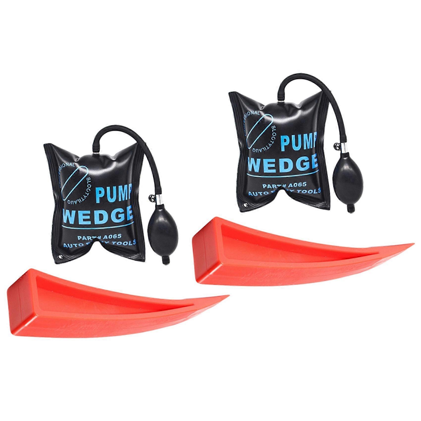 2X Wedge Inflatable Hand Pump Car Door Window Shim Entry Open Tool Kit