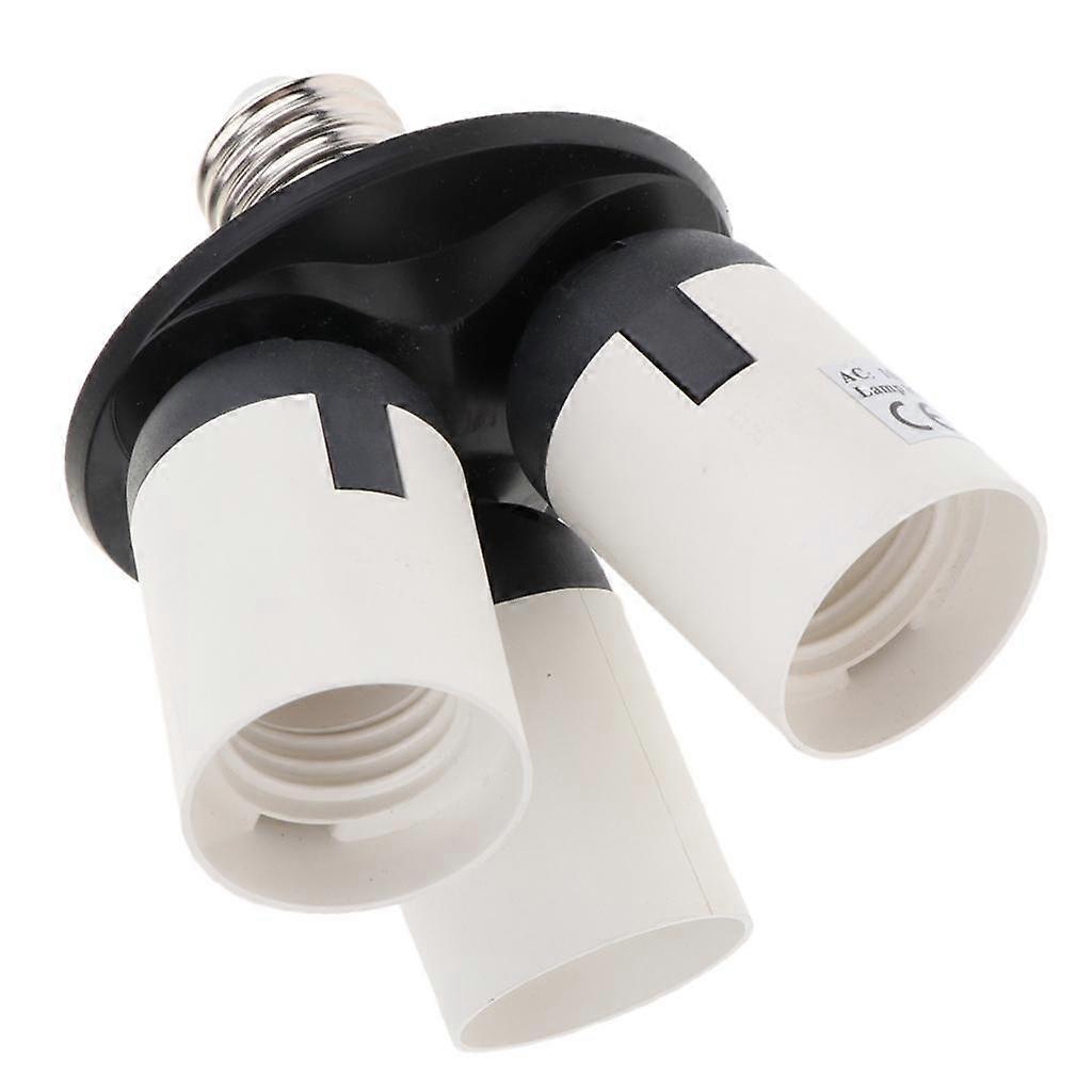 2x 3 in 1 E27 Base Socket Divider Lamp Bulb Adapter for Photo Studio
