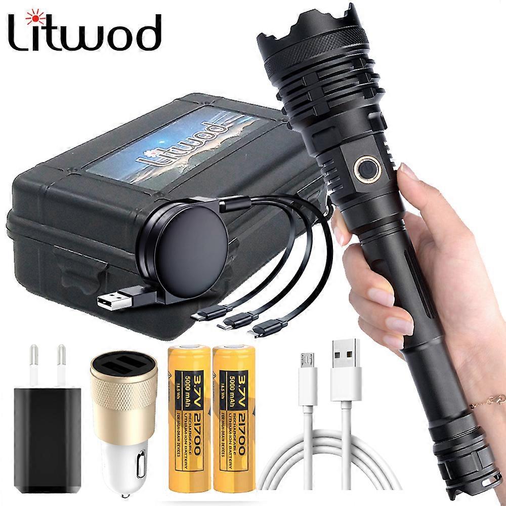 16-core XHP110.2 The Most Brightest Led Flashlight Power Bank 10000mah Torch Usb Rechargeable 21700 Battery Zoomable Lantern 50W