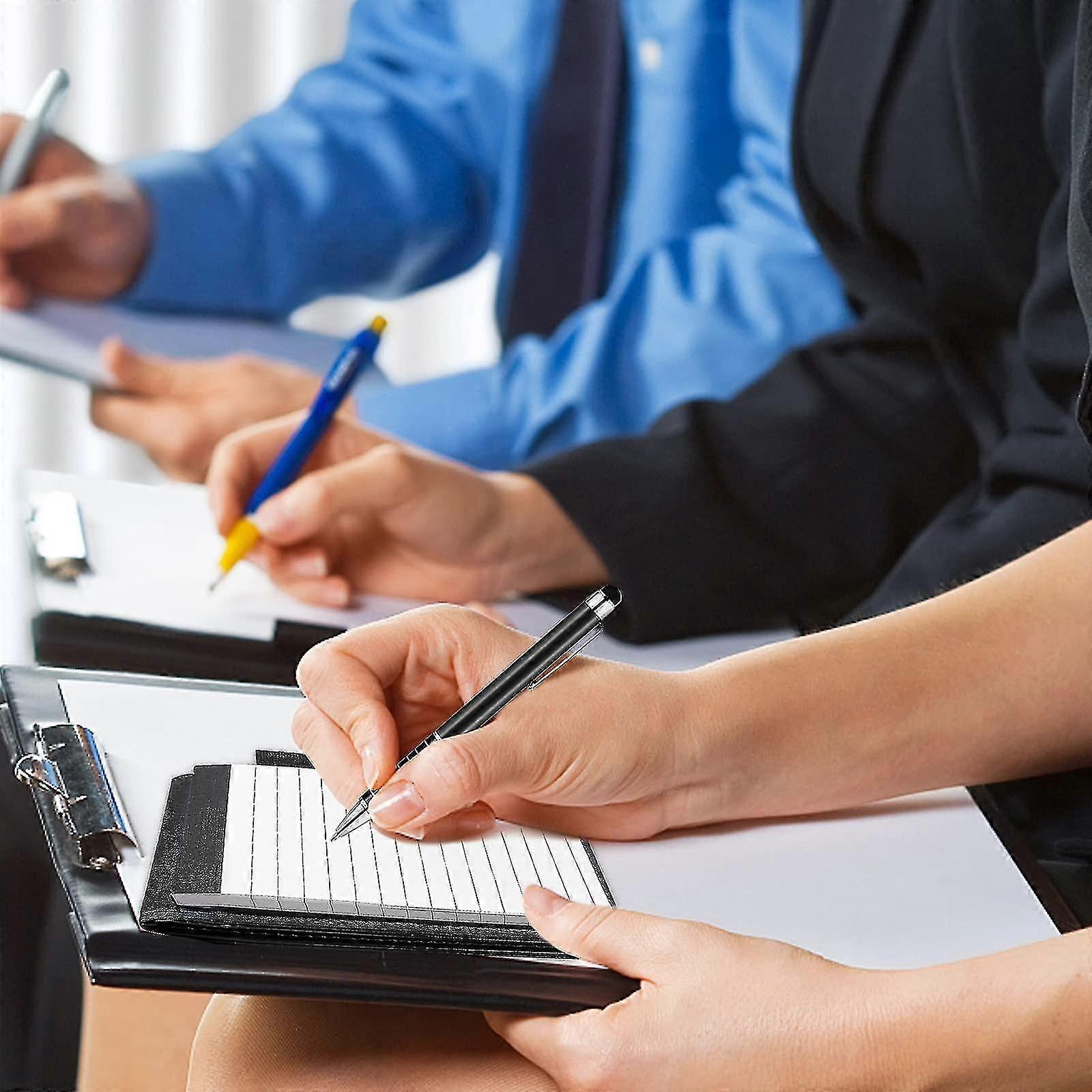 10pcsミニポケットメモ帳ホルダーセットメタルペンとポケットノートリフィル(ブラック)(もつれ)