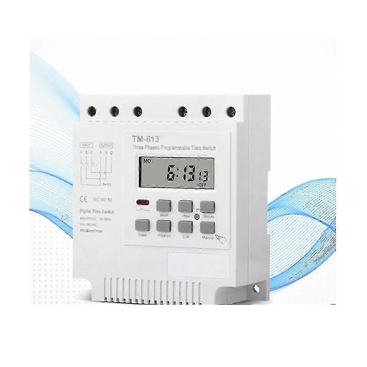 Three Phases 380v 415v Timer Programmable Switch With Backlight
