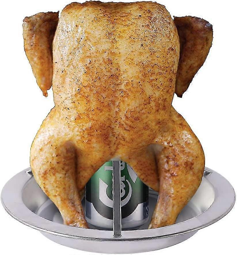 Chicken Roaster Stand With Plate For Oven Grill Bbq
