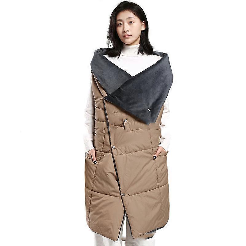 USB Portable Heated Rechargeable Blanket, Plush Flannel Blanket, Ultra Warm Heated Neck and Shoulder Shawl with Buttons, 3 Heating Levels, Warm Christ