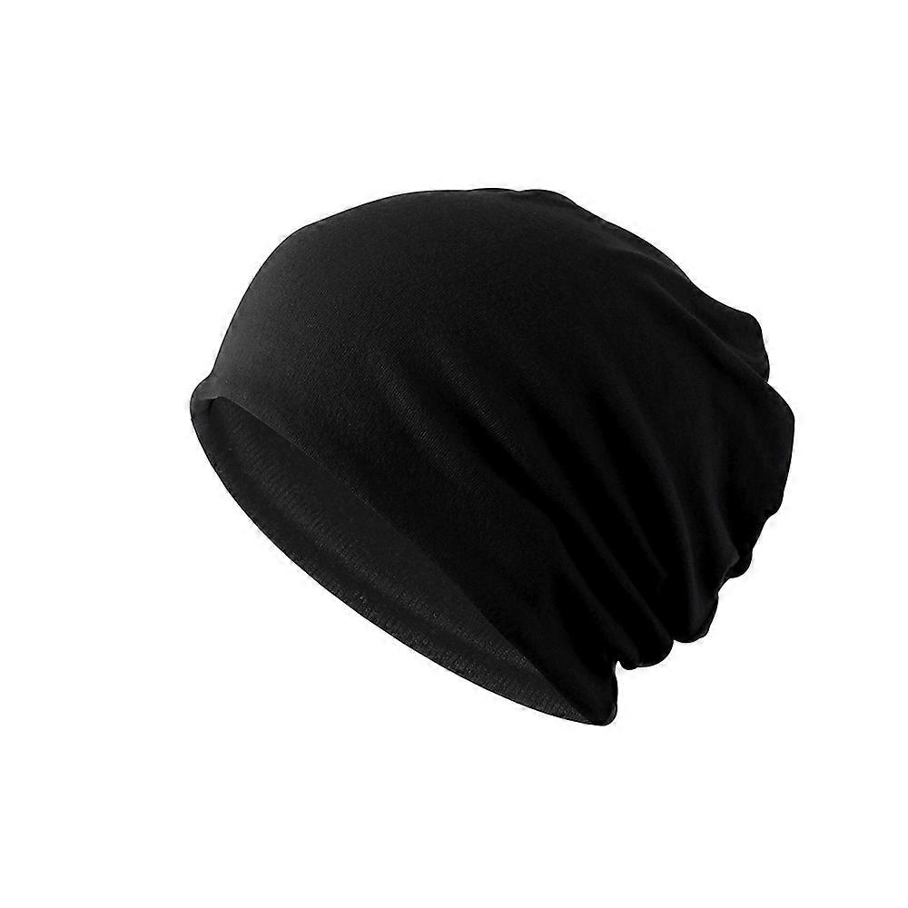 Cotton loose beanie hip-hop soft and light running beanie adult dwarf beanie Chelsea beanie for men and womenblack