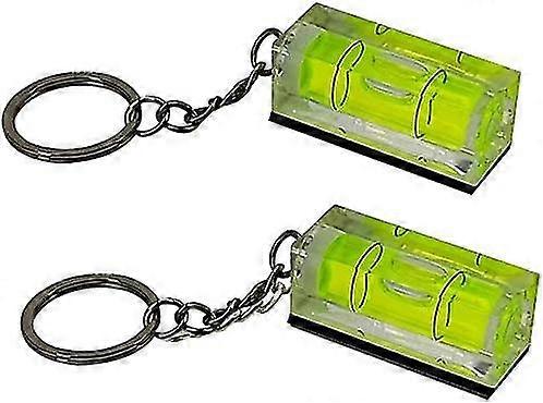 Mini Acrylic Block Level Vial -picture Hanging Level - Pocket Level - Bubble Level -magnetic- (green) (magnetic Band)(2pcs
